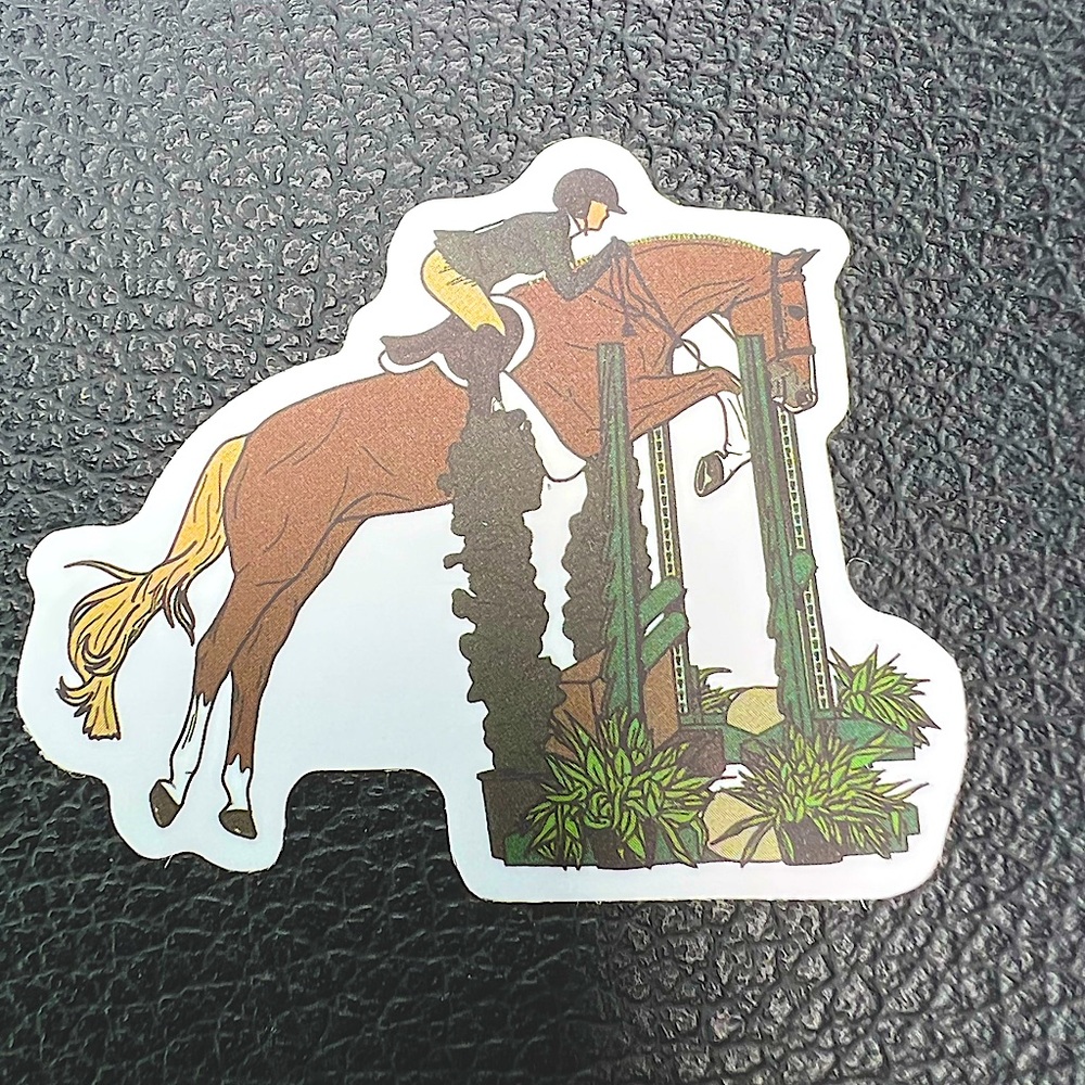 Jumping Equestrian Horse Girl Horse Boy Cowboy CowGirl Single Waterproof Sticker